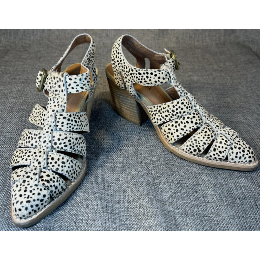 Jeffrey Campbell Angora Calf Hair Sandals Shoes Cheetah Size 6 MSRP $155